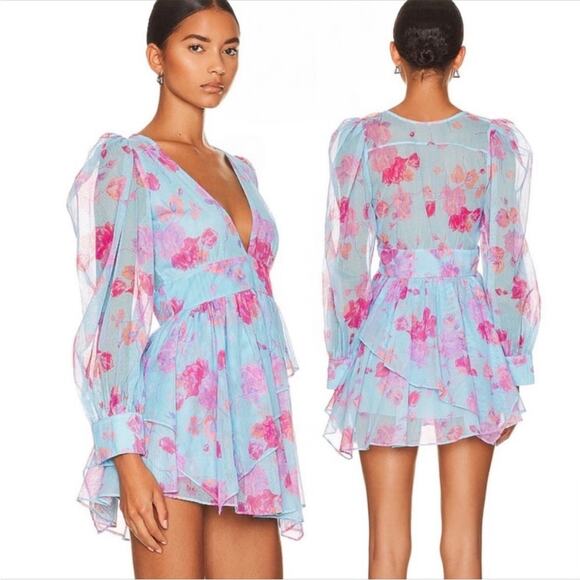 LoveShackFancy Varsha Mini Dress in Ocean Reef Size 12 - Picture 1 of 13